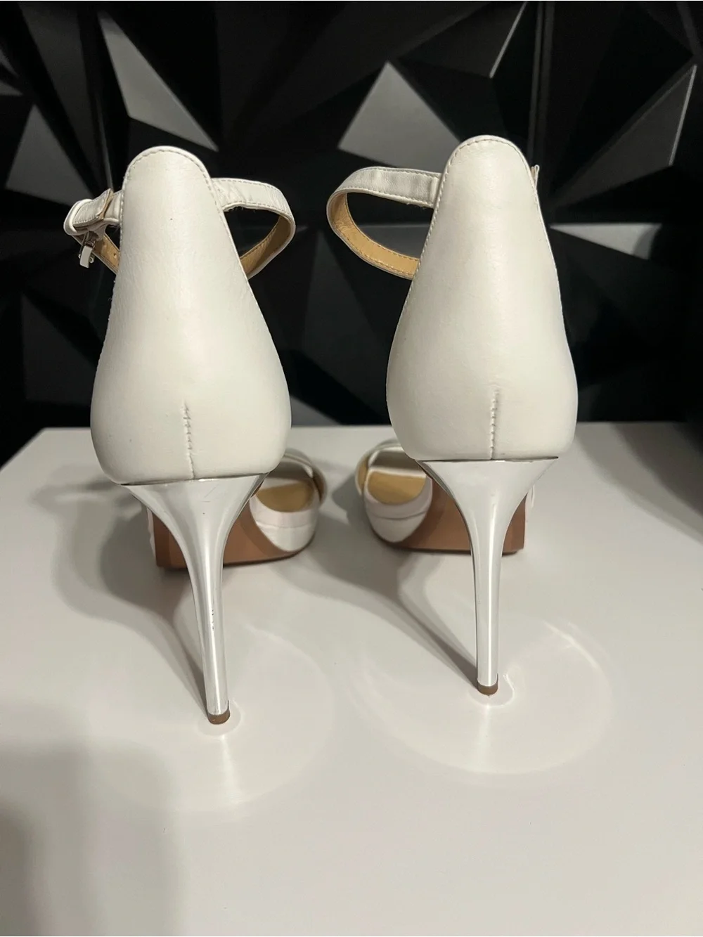 Michael Kors White Ankle-Strap High Heel Sandals
